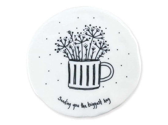Σουβέρ Sending You Hug EI0190 9,8x0,8x9,7cm White-Black Πορσελάνη