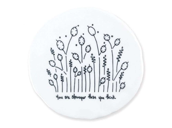 Σουβέρ You Are Stronger EI0205 9,8x0,8x9,7cm White-Black Πορσελάνη