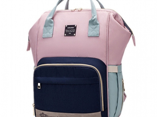 Τσάντα Μωρού Πλάτης B-255 39x30x22 Pink-Blue-Mint Lequeen Ύφασμα