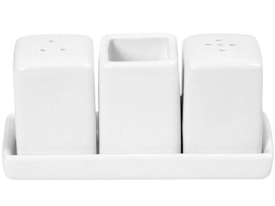 Αλατοπίπερο Σε Βάση (Σετ 4Τμχ) FUK237K2 13,5x5,5x6,2cm White Espiel Πορσελάνη