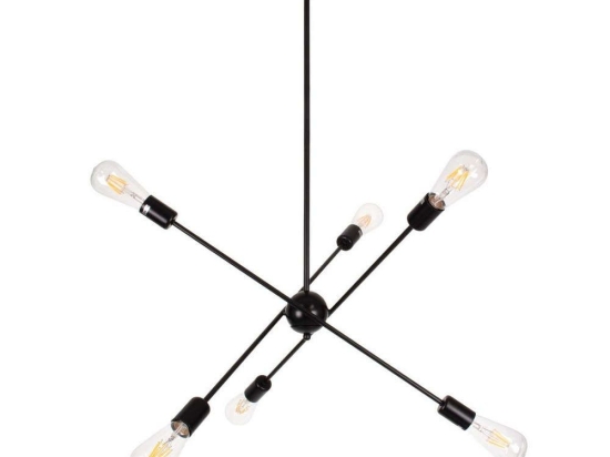 Φωτιστικό Οροφής Zane 00784 6xE27 Φ70x100cm Black GloboStar