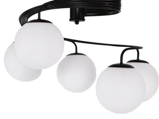 Φωτιστικό Οροφής - Πλαφονιέρα Selina 01090 Black-White GloboStar Μέταλλο,Γυαλί