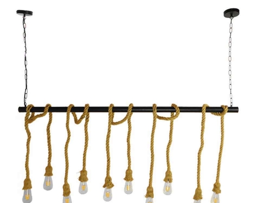 Φωτιστικό Οροφής - Ράγα Ferule 01380 10xE27 150x4x62,5cm Black-Beige GloboStar