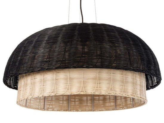 Φωτιστικό Οροφής Corsica Boho 02216 Φ70x35cm 1xE27 Black-Beige GloboStar