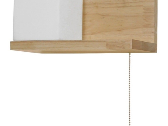 Φωτιστικό Τοίχου-Απλίκα Ραφάκι Amity Left 01365 White GloboStar Ξύλο,Γυαλί