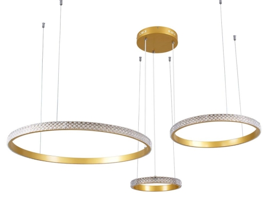Φωτιστικό Οροφής Diamond Trio 61143 Led 100W Φ25x40x60cm Gold GloboStar