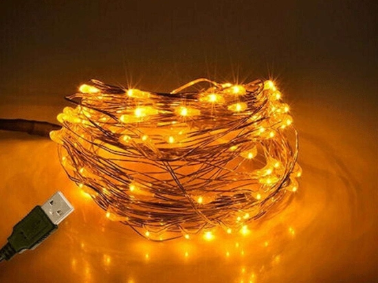 Χριστουγεννιάτικα Λαμπάκια Σειρά 100 Led 79712 10m USB 6W 1600K Bronze GloboStar