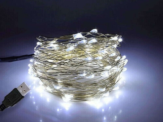Χριστουγεννιάτικα Λαμπάκια Σειρά 100 Led 79732 10m USB 6W 6000K Silver GloboStar
