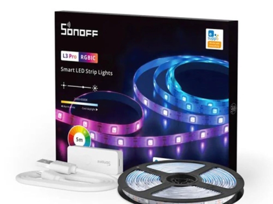 Ταινία LED & Αντάπτορας L3-5M-PRO Με WiFi RGBIC 5m DC 5V 10W Multi Sonoff
