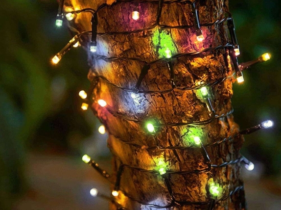 Χριστουγεννιάτικα Λαμπάκια Σειρά 100 Led Φωτοβολταϊκά 85809 10m Με Μπαταρία & 8 Προγράμματα 4W RGB D