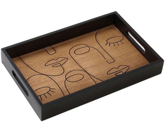 Διακοσμητικός Δίσκος GOR101 36x23cm Beige-Brown Espiel Mdf