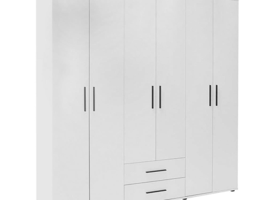 Ντουλάπα Ρούχων Bianco 0241428 Εξάφυλλη 206x52x213cm White Εξάφυλλη
