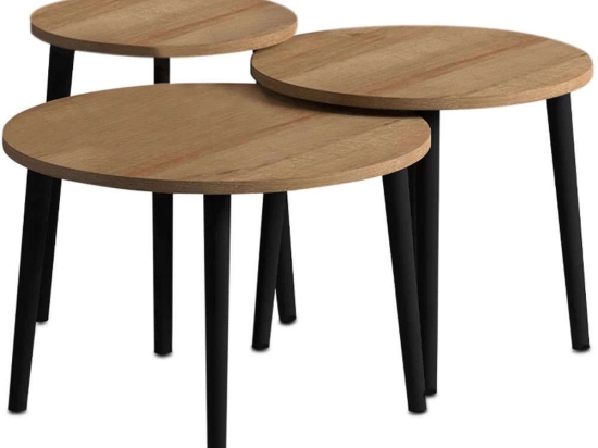 Ζιγκόν Roma (Σετ 3Τμχ) 0248448 Φ60x46/50x43/40x40cm Oak