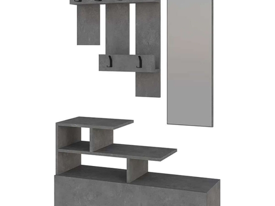 Έπιπλο Εισόδου Vesty 0249811 Με Καθρέφτη 100x30x61cm Retro Grey