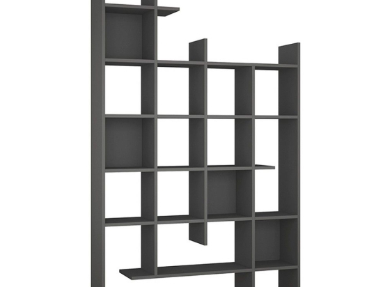 Βιβλιοθήκη Manco 214213 122x25,5x188cm Anthracite Μελαμίνη