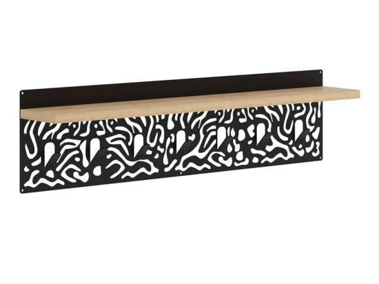 Κρεμάστρα Τοίχου Novo 0234830 80x12,2x20cm Sapphire Oak - Black Μελαμίνη,Μέταλλο