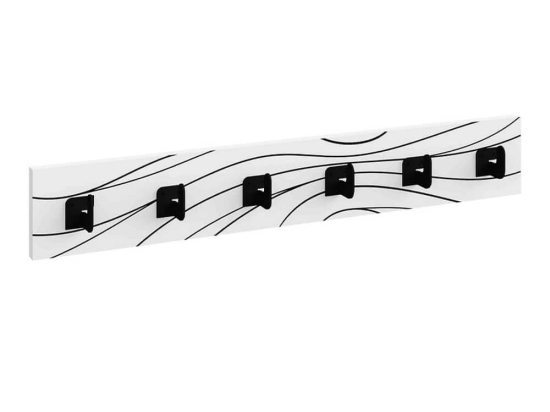 Κρεμάστρα Τοίχου Flow 0241580 63x1,8x9,8cm White Μοριοσανίδα, Μελαμίνη