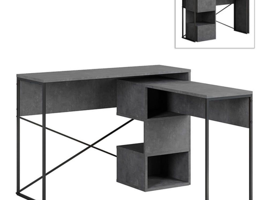 Γραφείο Εργασίας Πολυμορφικό Badau 0241562 110x37,2x77cm Retro Grey
