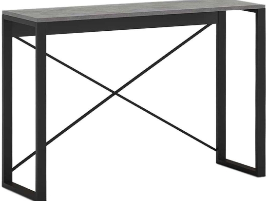 Κονσόλα Archie 0249790 110x35x75cm Retro Grey-Black Μοριοσανίδα, Μέταλλο