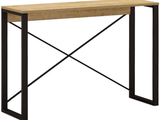 Κονσόλα Archie 0249806 110x35x75cm Oak-Black Μοριοσανίδα, Μέταλλο