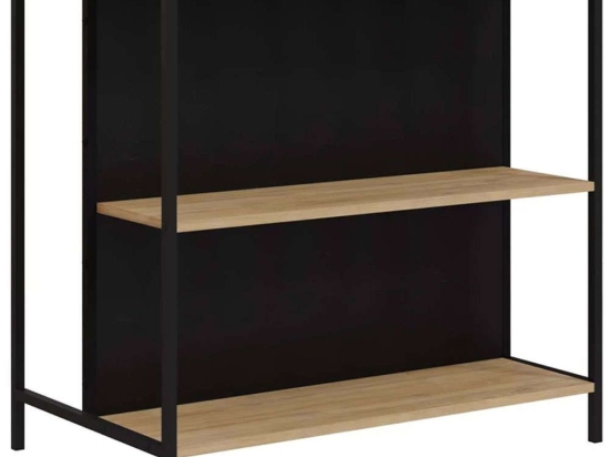 Τραπέζι Μπαρ Detroit Megapap 100x60x95cm Oak-Black Μοριοσανίδα, Μέταλλο