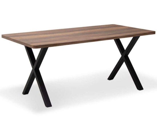 Τραπέζι Jeremy 0212173 140x80x75cm Walnut-Black Mdf,Μέταλλο