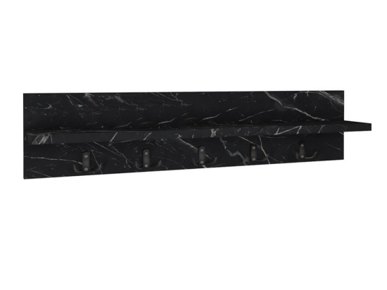 Κρεμάστρα Τοίχου Kery 0212604 80x11x18cm Black Marble Effect Μοριοσανίδα, Μελαμίνη