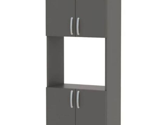 Ντουλάπα Κουζίνας Armado 0253745 60x32x140cm Anthracite Μοριοσανίδα, Μελαμίνη