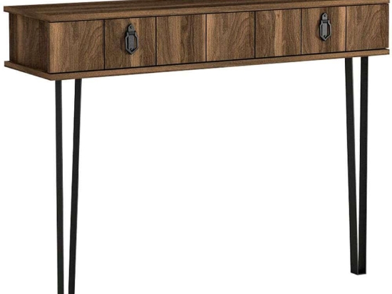 Κονσόλα Ursula 0216044 120x35,5x90cm Walnut Μελαμίνη,Μέταλλο