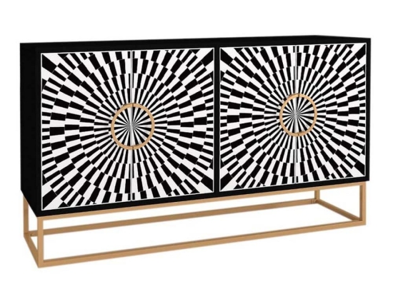 Μπουφές Gradel 0228208 150x35x83,6cm Black - White