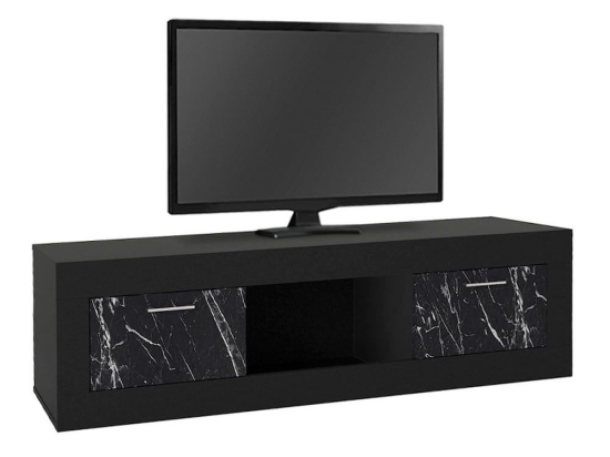 Έπιπλο Τηλεόρασης Davin 0242779 180x40x47cm Black - Black Marble Effect