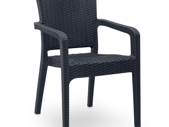 Πολυθρόνα Πολυπροπυλενίου Clio 0226265 57x55x86cm Anthracite