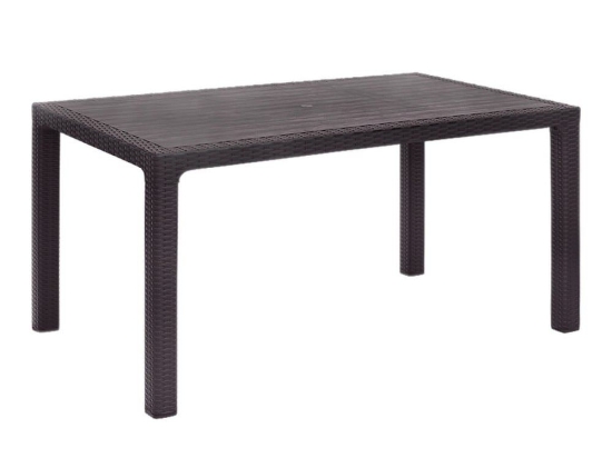 Τραπέζι Πολυπροπυλενίου Kalan 0242671 150x90x75cm Brown