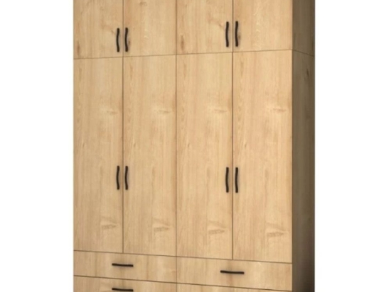 Ντουλάπα Τετράφυλλη Με Πατάρι Ricardo 0256549 160x51,8x240cm Sonoma Τετράφυλλη