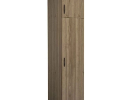 Ντουλάπα Μονόφυλλη Με Πατάρι Victoria 0260753 50x60x240cm Walnut Μονόφυλλη