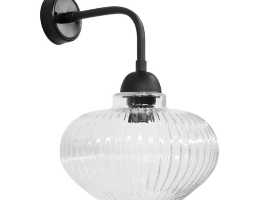 Φωτιστικό Τοίχου - Απλίκα Rigato 02-0333 1/Ε27 Φ25x27x32cm Clear Heronia