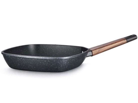 Τηγάνι - Γκριλιέρα Αντικολλητική Indigo HS00160628 28x28x4,5cm Brown-Black Max Home 28cm Αλουμίνιο