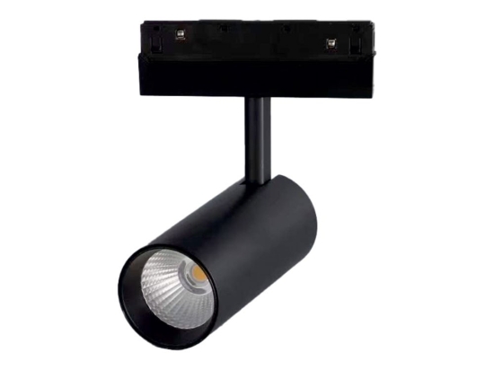 Σποτ Μαγνητικής Ράγας HUBE1240B 48V DC 12W 4000K 800Lm 36° Osram RA90 5x11cm Black Aca