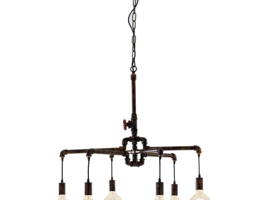 Φωτιστικό Οροφής Amarcord I-AMARCORD-S6 6xE27 Φ71cm 146cm Rust Luce Ambiente Design Μέταλλο