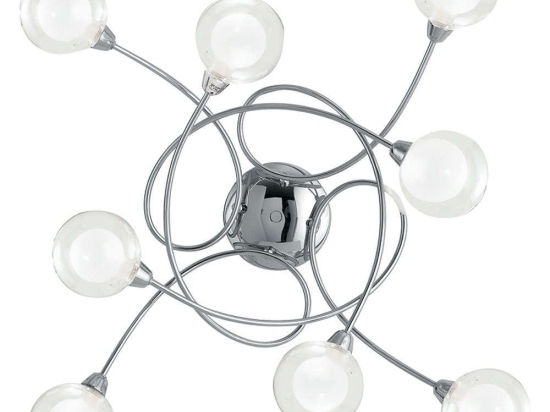 Φωτιστικό Οροφής - Πλαφονιέρα Blog I-BLOG-PL8 8xG9 66x20cm Chrome Luce Ambiente Design Μέταλλο,Γυαλί