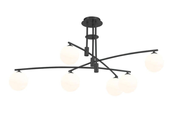Φωτιστικό Οροφής 6036-6 100x40cm 6xG9 Black-White Inlight Μέταλλο,Γυαλί