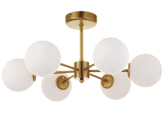 Φωτιστικό Οροφής 5015-6 55x25cm 6xG9 Gold-White Inlight