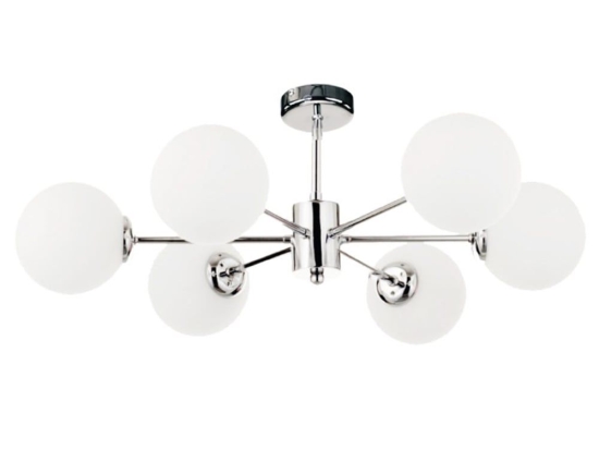 Φωτιστικό Οροφής 5014-6 55x25cm 6xG9 White-Chrome Inlight