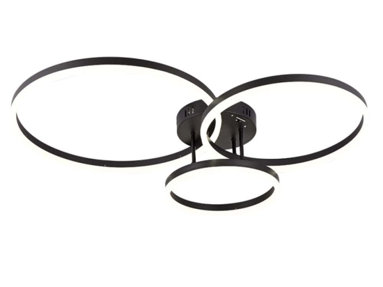 Φωτιστικό Οροφής 6094-A Led Dimmable Φ95cm 7500Lm 75W 3CCT Black Inlight