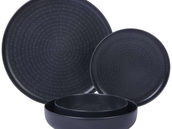 Σερβίτσιο Πιάτα Φαγητού Capri (Σετ 24Τμχ) KX00445S24 Black Kutahya Porselen 24 τμχ Πορσελάνη
