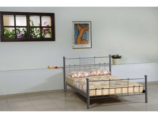 Κρεβάτι Μεταλλικό Ευριδίκη Μονό 98x198 186508 Grey Μονό Μέταλλο