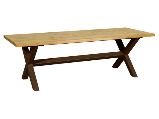 Τραπέζι Μεταλλικό Με Ξύλο Οξιάς 186773 85-95x230x72cm Natural-Brown