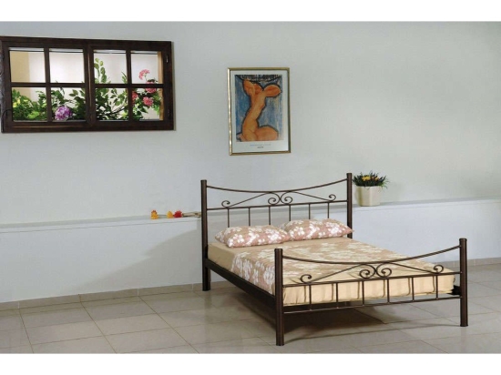 Κρεβάτι Μεταλλικό Ηρώ Διπλό 148x198 186817 Brown Διπλό Μέταλλο