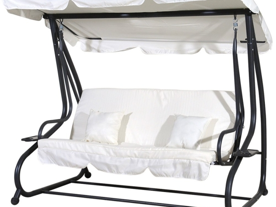 Κούνια-Καναπές 3 Θέσεων 203446 White 200χ120χ164cm