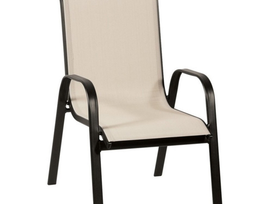 Πολυθρόνα Μεταλλική Στοιβαζόμενη 21092 BLACK 55x65x95cm Black-Beige